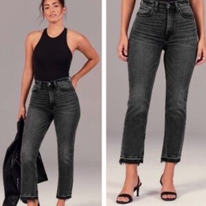 Ankle straight ultra high rise jeans